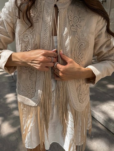 Zara giacca ricamata con - zara,