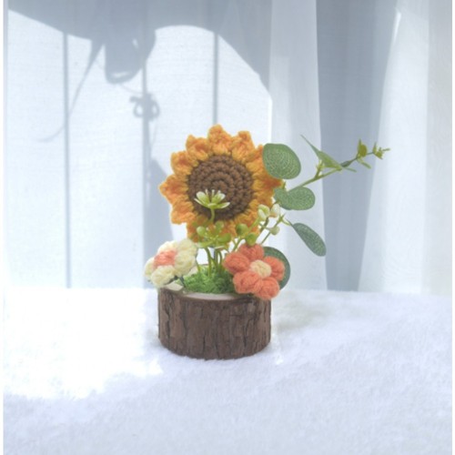 Vaso girasole plastica seta