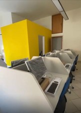 Arredo ufficio postazioni call center L.125X130X126H, grigio come nuove 