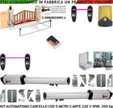 KIT 2 MOTORI 220 V PER CANCELLO AUTOMATICO DA 5 MT 2 ANTE CED RADIOC 2 FOTO FARO