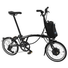 Brompton Bicicletta Elettrica C Line 4 Velocità Mid Bar Pieghevole - Nera (Restituita)