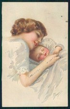 Artista Firmato Guerzoni Lady serie 1081 cartolina TC1686