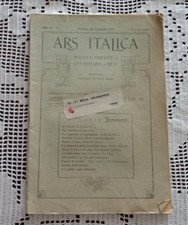 ARS ITALICA Rivista mensile di letteratura e d'arte Pistoia  20 Gennaio 1919