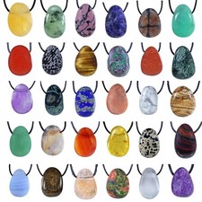 Ciondolo pietra preziosa goccia | pietra tamburo forata ciondolo goccia + nastro cotone