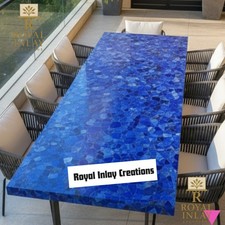 Tavolo e piano di lavoro artigianale reale e raro in lapislazzuli 60 x 30 pollici