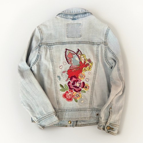 Giacca denim ricamata fata