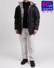 Piumino Helvetica RRP€813 taglia L TEXWARM orlo con coulisse logo nero con cappuccio