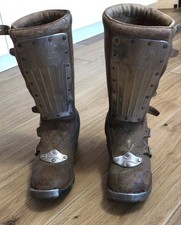 Rare 80's ALPINESTARS De Coster Oscar mx boots vintage leather motocross 44