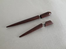 Coppia orecchini originali tribali in legno di cocco - vintage anni 90