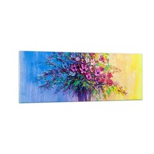 Quadro su Vetro 140x50cm fiori