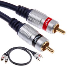 10m Câble 2x RCA mâle à 2x