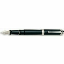 Aurora D11 Penna Stilografica Nera 14K Stilo Con Finiture Argento In Gift box