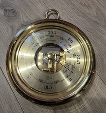Vintage Brass Barometer by