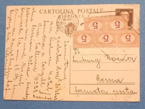 Cartolina parte risposta - cartolina, c.