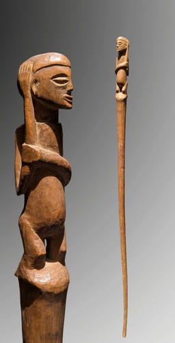Vecchio bastone chokwe lwena - vecchio,