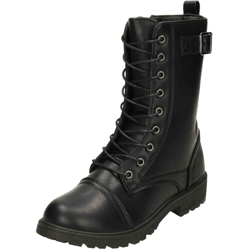 Stivali neri flat combat - stivali,