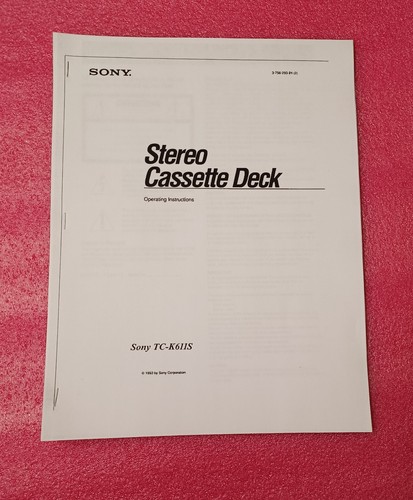 Sony k611s cassette deck - sony,