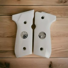 Nuovo Beretta 92F 92FS 92A1 92 A1 96 98 M9 noce impugnatura acrilico logo metallo oro