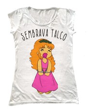 T-shirt donna 100% cotone fashion Pollon sembrava talco cartoon funny regalo