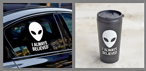 Ufo vinyl sticker - i, always