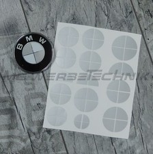 BMW emblema logo adesivo angoli 1 3 4 M3 X1 X3 X5 argento metallizzato lucido