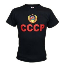 Maglietta cotone 100% "URSS" nera Футболка "СССР" 