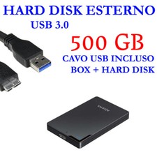 HDD HARD DISK ESTERNO 500GB 2,5" USB 3.0 252B PER VIDEO MUSICA FOTO DATI