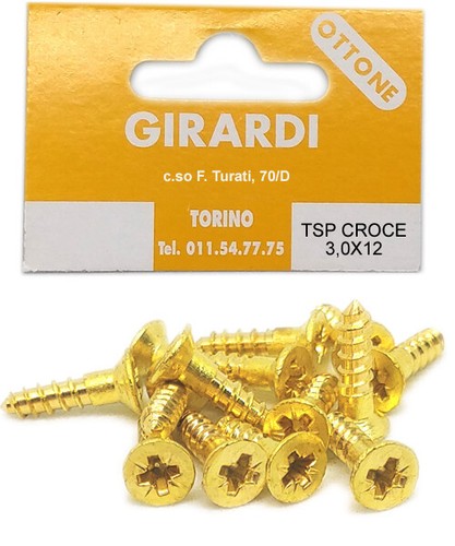 Vite legno ottone testa - in,