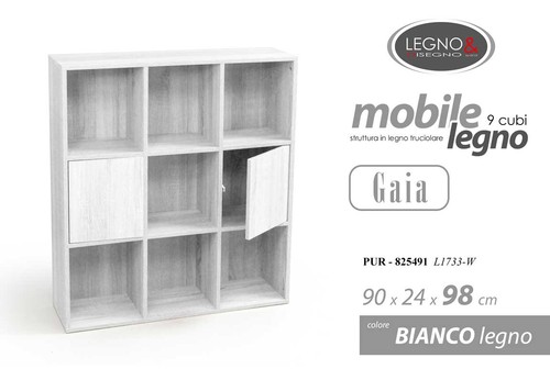 Libreria bassa cubi moderna - 9,