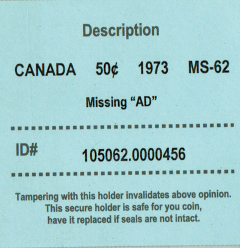 1973 cents missing - , in