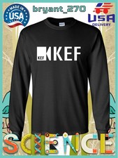 T-shirt uomo manica lunga logo KEF Loudspeakers maglietta americana nuova