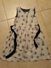 lotto 704b abito vestito bimba bambina bianco blu DOUBLE face 8 anni