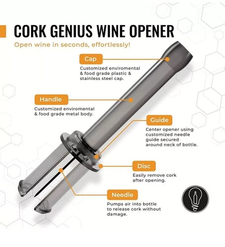 Apribottiglie vino vite - apribottiglie, (vite