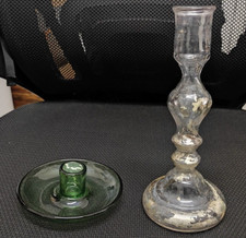 Candelabri Candelieri Bugie Porta Candele Vetro Soffiato Antichi