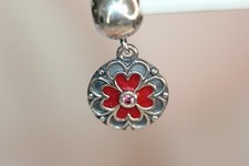 NUOVO PANDORA Smalto Rosso Dogwood Clip Ritirato 790957CZS 2013