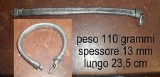  argento bagno indiano bracciale piatto 21 22 cm snake unisex bracelet 99 gr