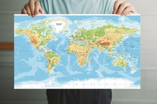 POSTER MAPPA DEL MONDO-46x74CM