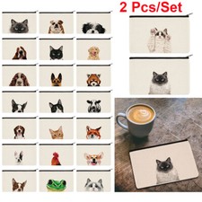 Set 2 PCS Animal Canvas Zipper