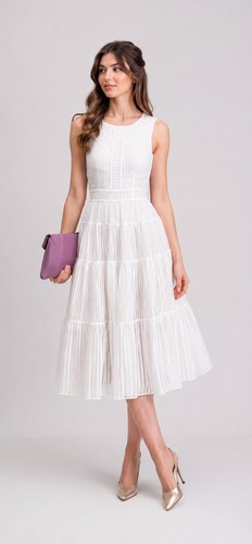 Robe maje blanche midi - blanche, à