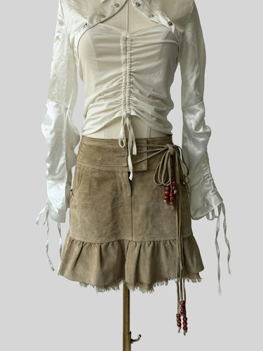 Gonna donna vintage vera pelle