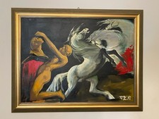 Dipinto Olio su Tela 60X80 cm Quadro firmato rodolfo zito originale + cornice