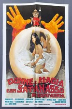 MANIFESTO poster 2F DONNE E MAGIA CON SATANASSO IN COMPAGNIA  1973 SEXY R100