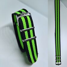 20mm NATO BOND cinturino per orologio nero verde con fibbia Rolex