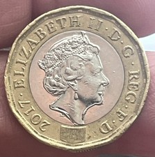 MONETA INGLESE ONE POUND 2017 REGINA ELISABETTA II