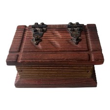 Vintage Wooden Book Shaped Box
