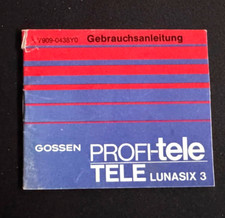 #A0855-Gossen Tele Professionale Lunasix 3 Manuale Istruzioni Brochure,