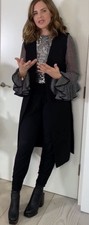 Gilet lungo nero nuovo - , con