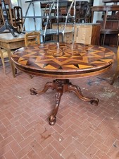 Tavolo tondo intarsiato metà '800 Italia settentrionale