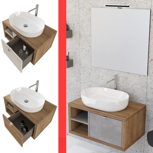 Mobile bagno sospeso 80 - cm,