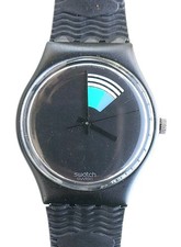 Orologio Swatch FINESTRA COLORATA GB715 1989 standard uomo NO MECCANISMO display manichino